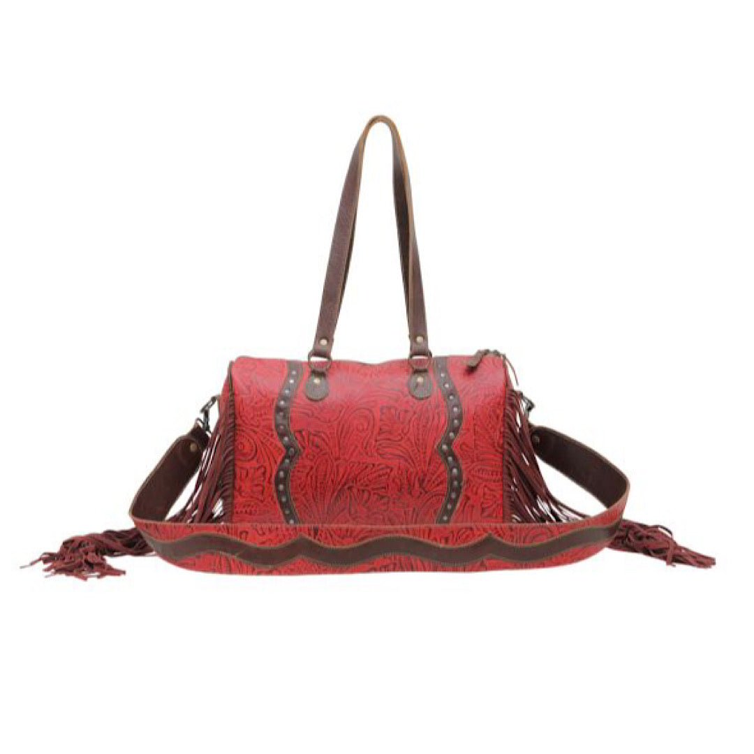 Myra Bag- Candy Frills Leather & Hairon Tooled Handbag S-5645