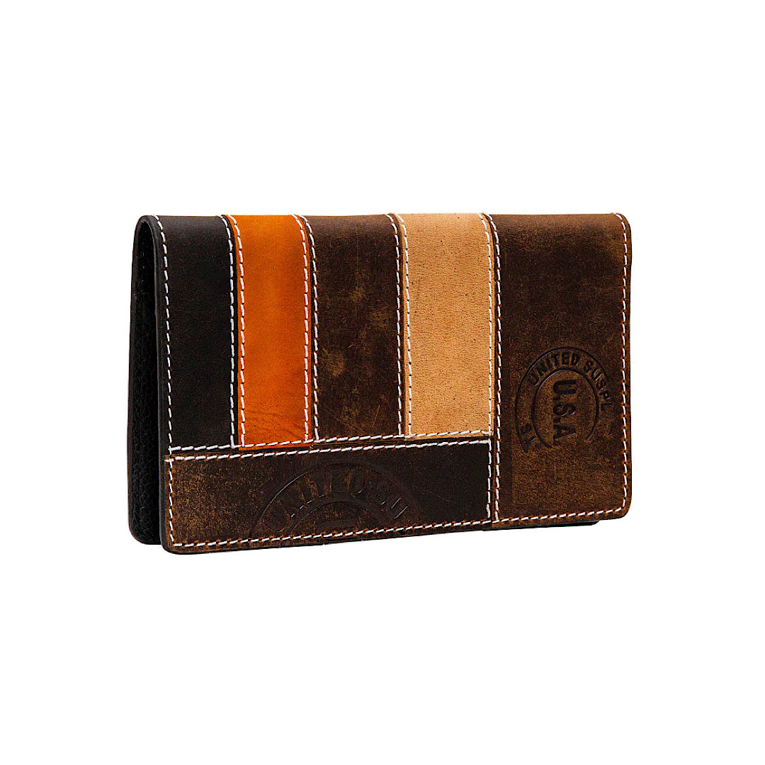 Myra Bag - Puffin Brown Multi Colour Men’s Checkbook Cover/Tall Wallet S-6588