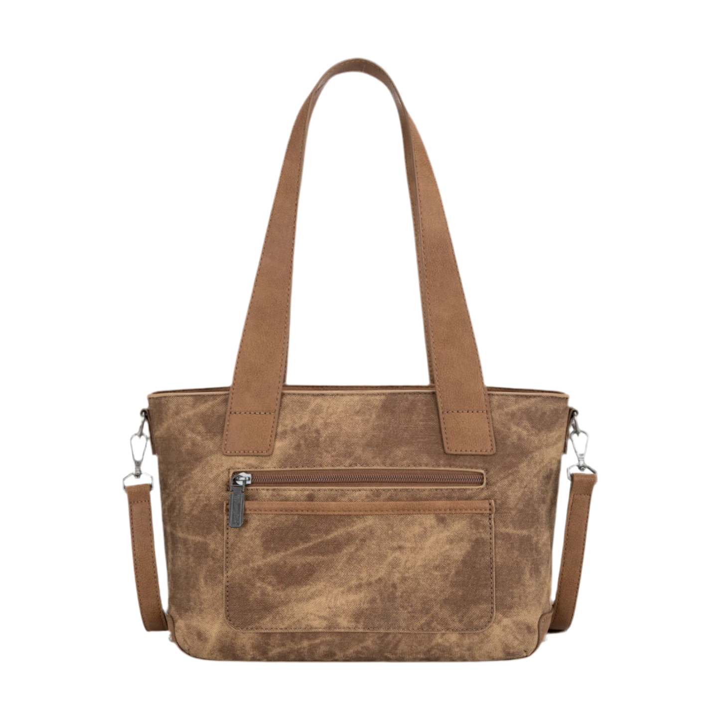 WRANGLER Purse, Tote, Crossbody, Brown Denim, Patchwork WG164-1830BR