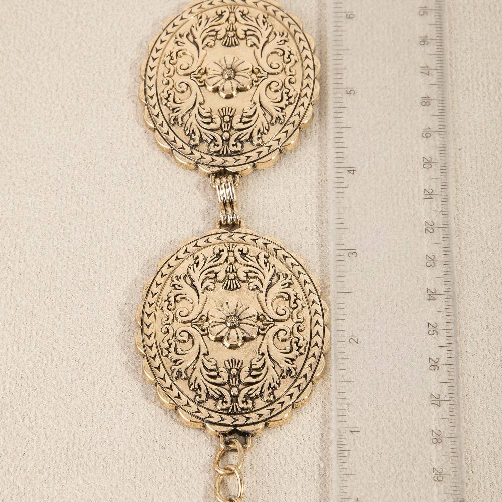 Floral Concho Western Chain Belt