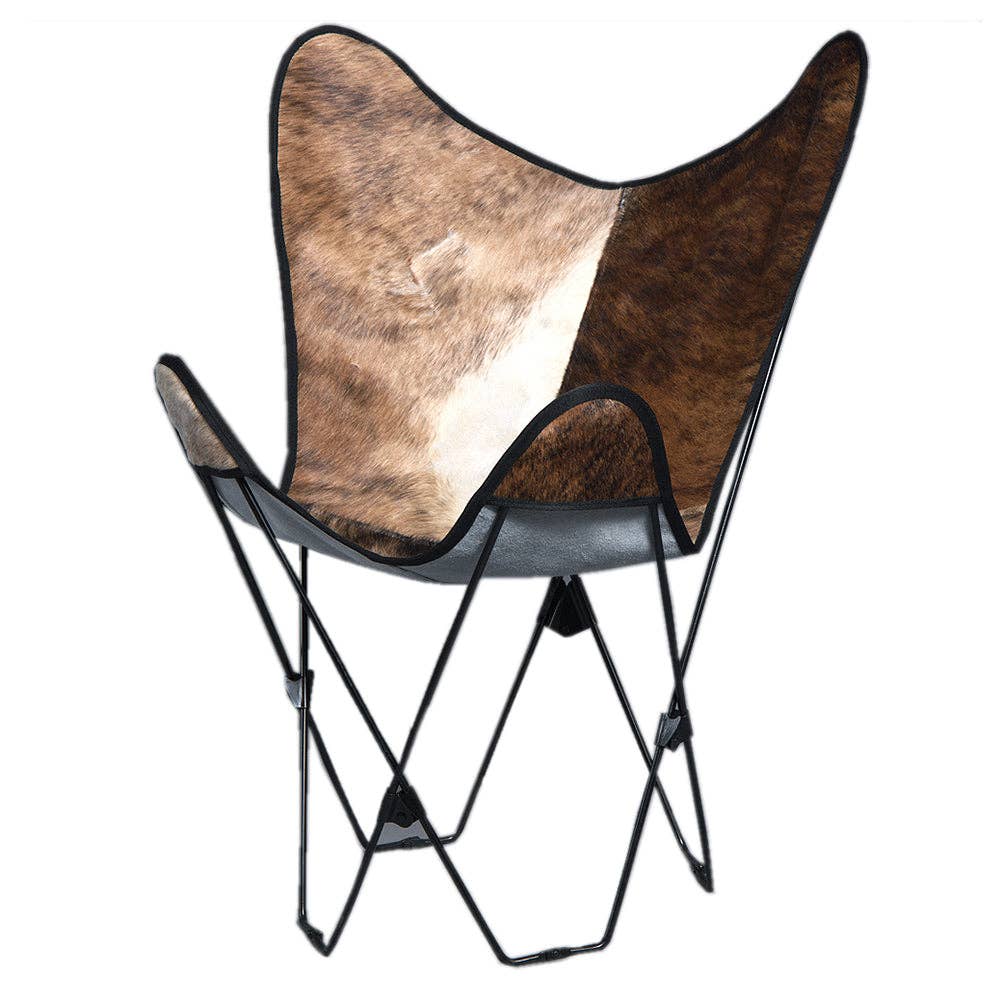 HILASON Genuine Leather Butterfly Chair Folding Lounge Modern Sling Accent Seat | Chair