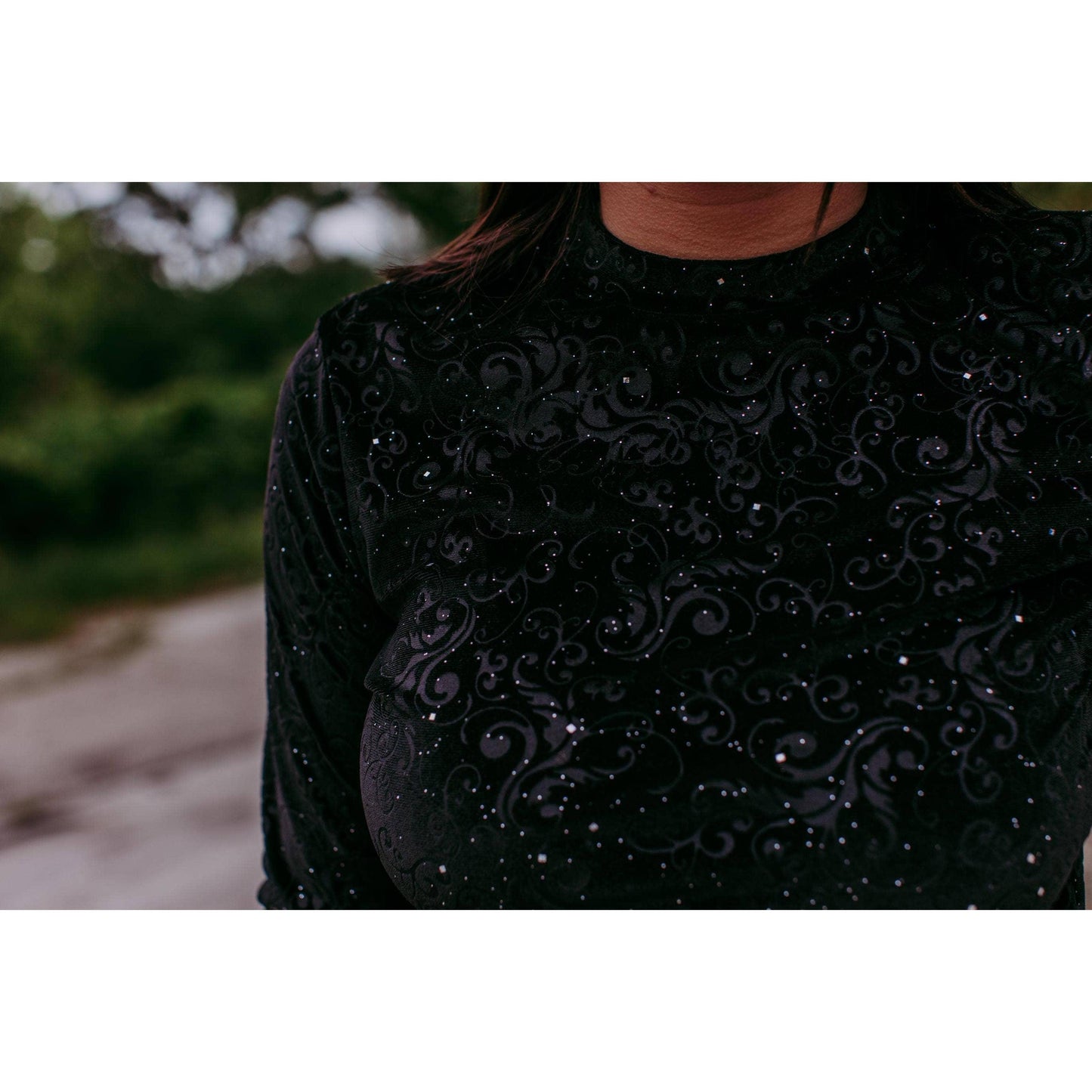 Merigold Kiss - MK414 Tooled leather Velvet Mesh Top