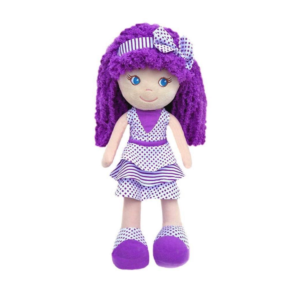 GirlzNDollz - Violet soft doll - dots & stripes