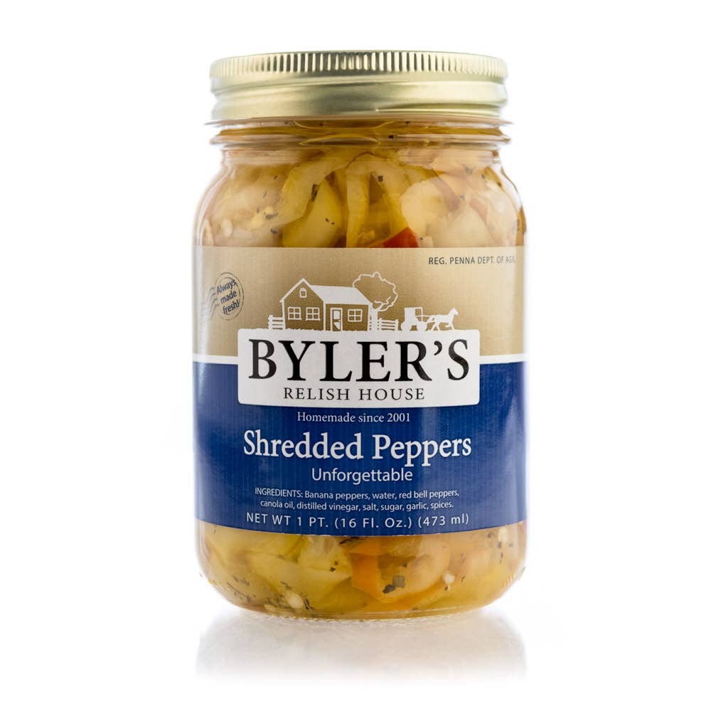 Byler's Shredded Peppers in Oil, 16 Oz