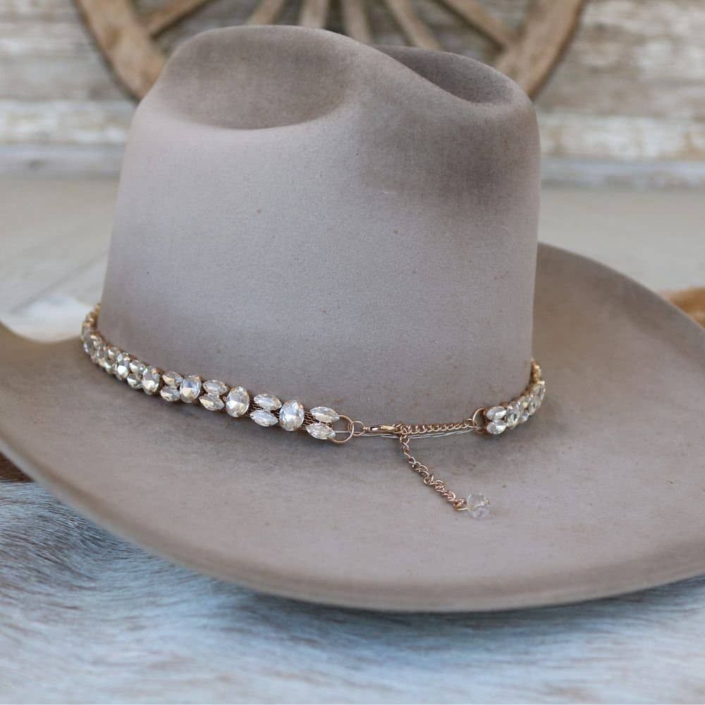 Willow Lane Hat Co. - Rose Gold Rhinestone Bling Hat Band - The Kate