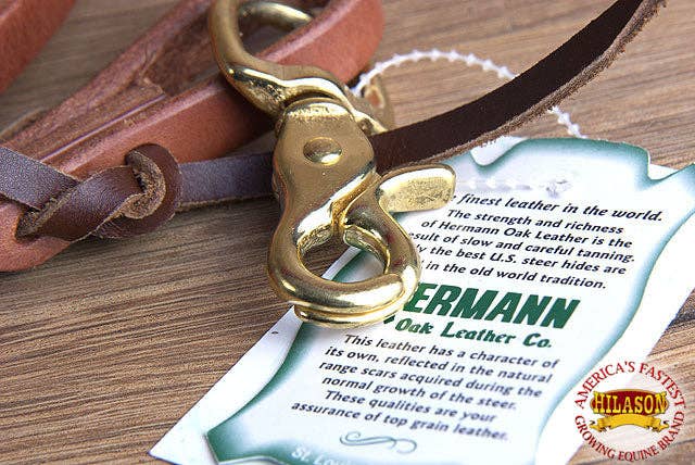 1/2 in X 8 Ft Hilason Leather Flat Horse Roping Reins W/ Snap