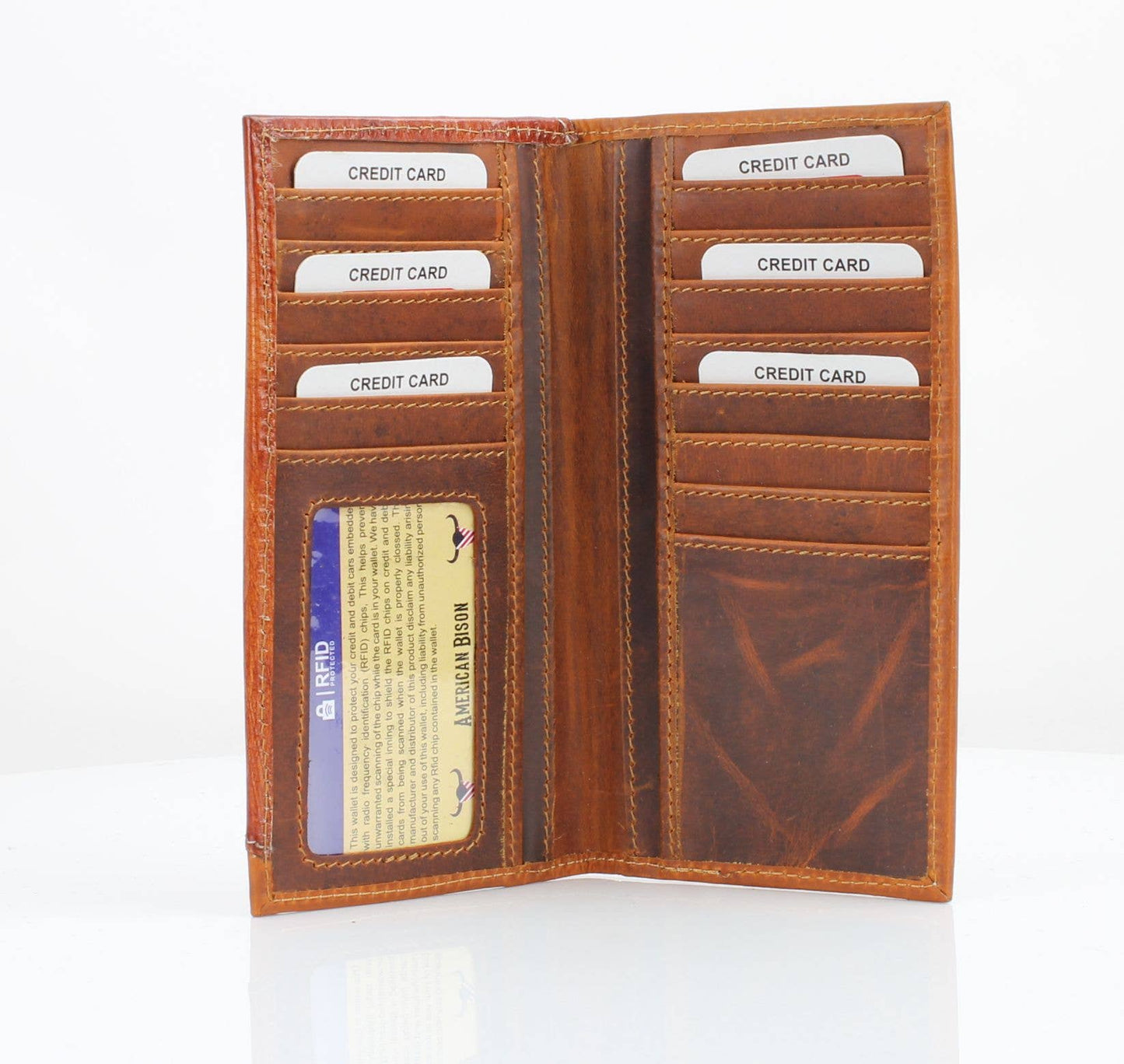 Oil Pull Up Tooled Side Kneeling Cowboy Wallet ABW027 KLCW