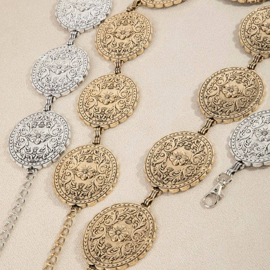 Floral Concho Western Chain Belt