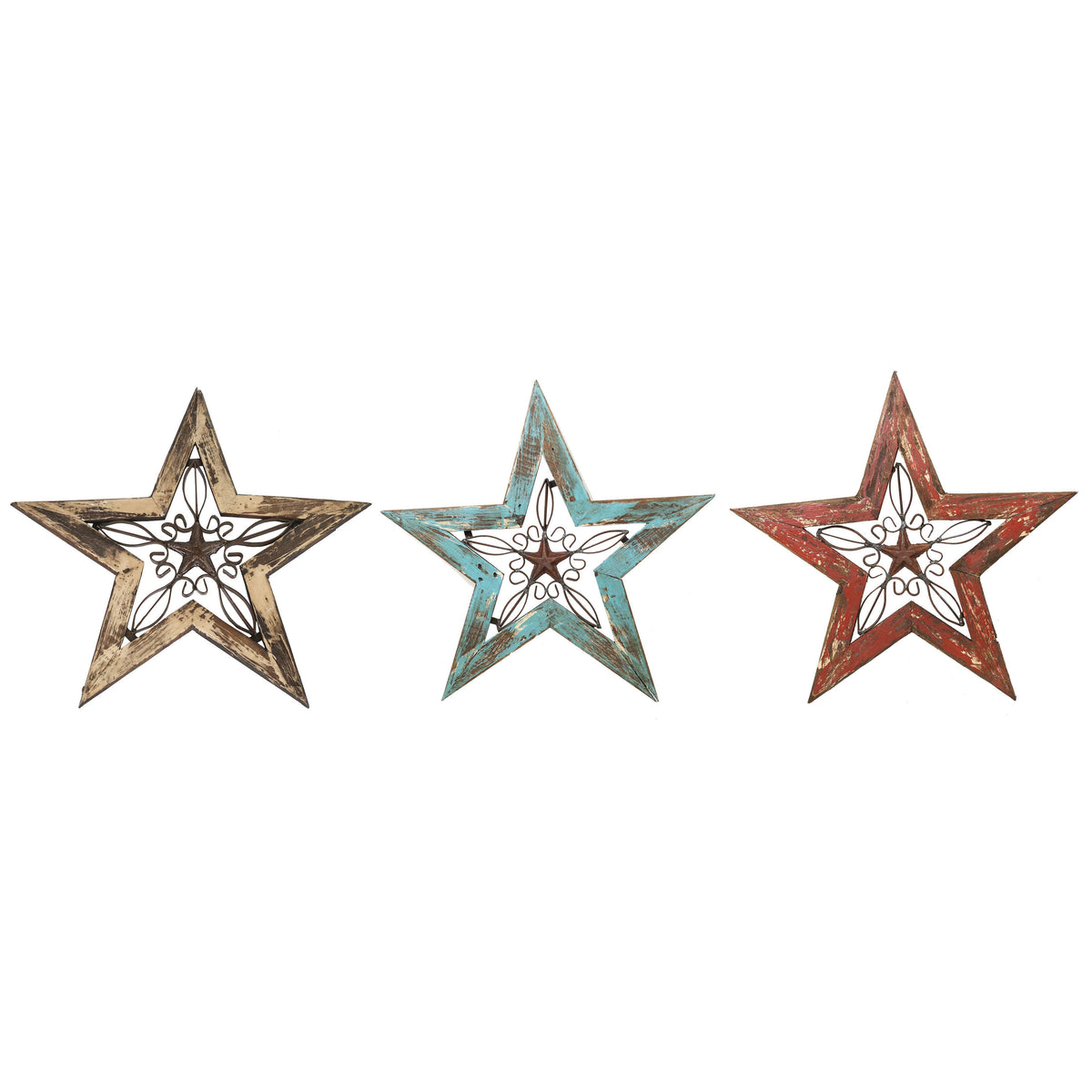 My Amigos Imports - Texas Star-Wood and Iron-3 Colors-Wall Decor-20 in