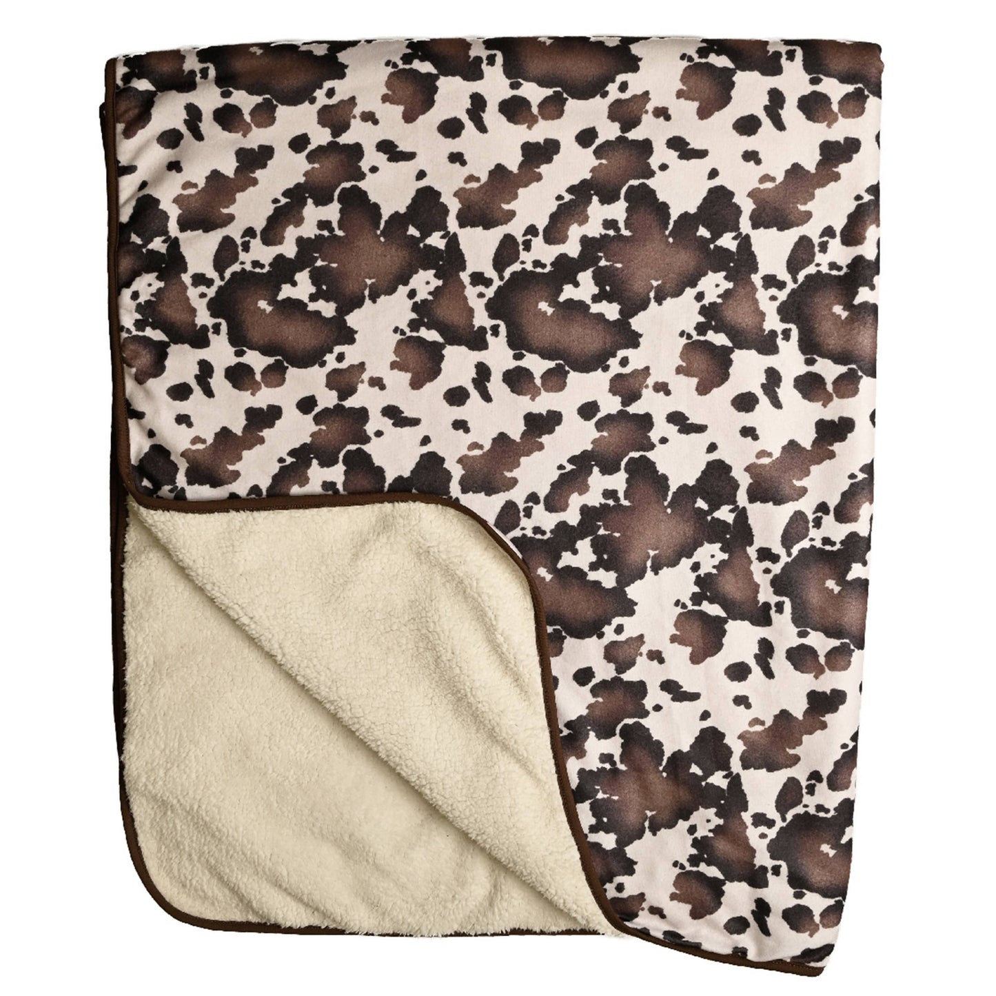 C.C Cow Print Pattern with Sherpa Throw Blanket