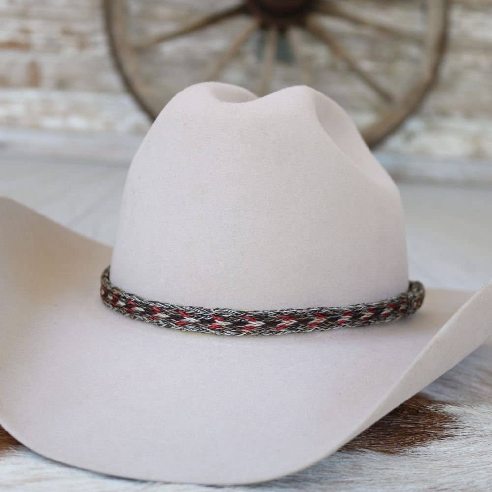 Horsehair Red Braided Hat Band - Boone