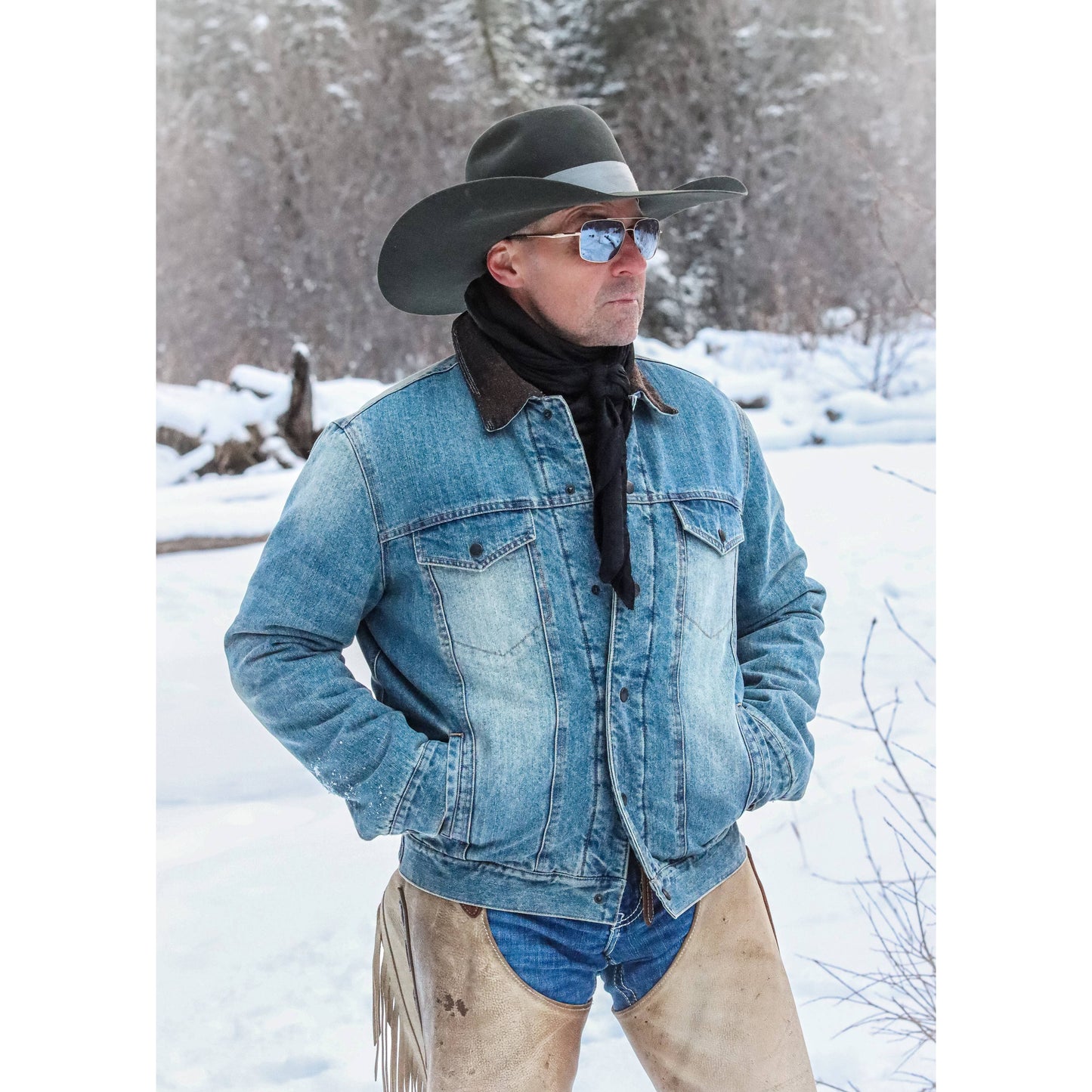 Men's Insulated Western Denim Jacket | Style M261114