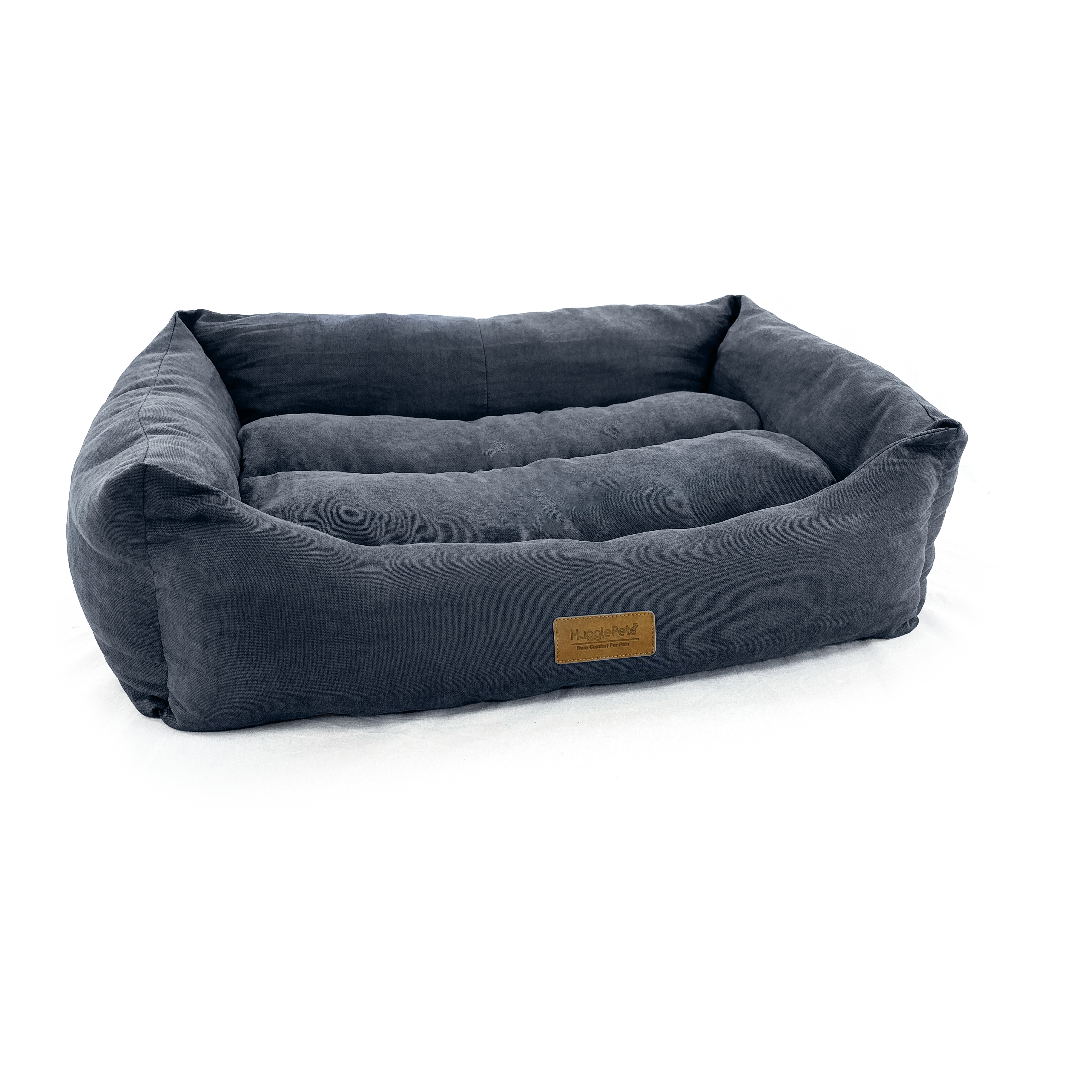HugglePets Luxury Dog Lounger - Charcoal