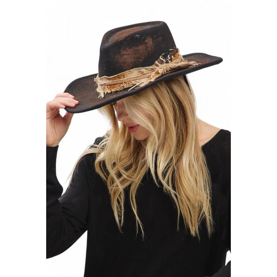 Distress Vintage Shapable Fedora Cowboy Hat MH0238