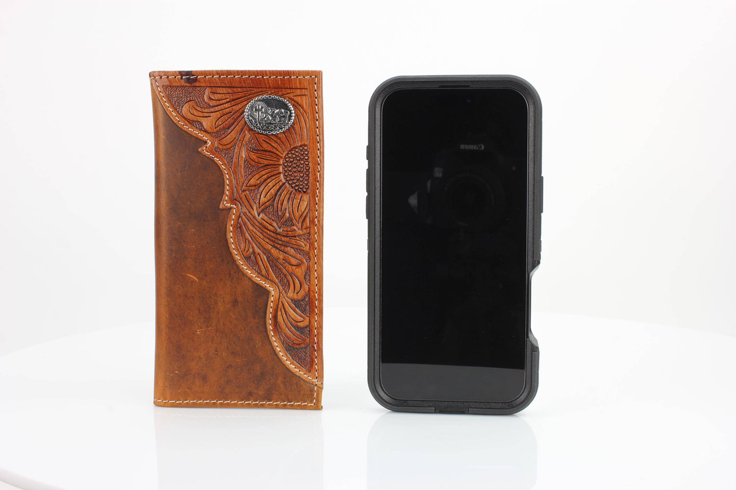 Oil Pull Up Tooled Side Kneeling Cowboy Wallet ABW027 KLCW
