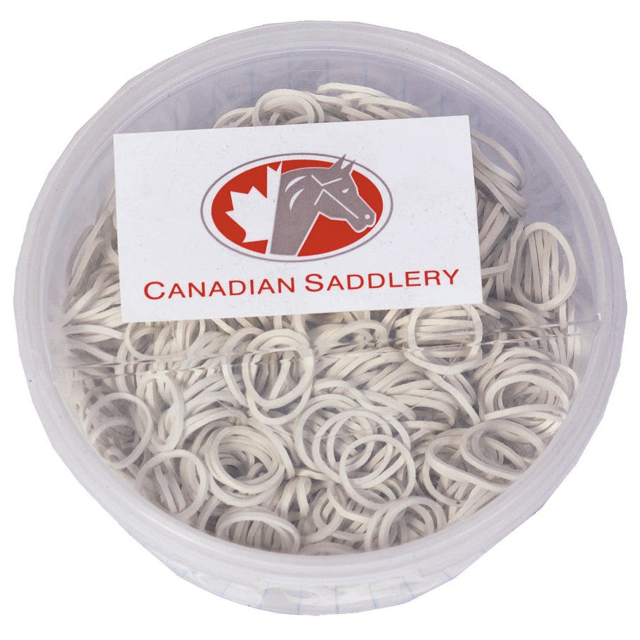 Equigear Braiding Elastics in plastic tub
