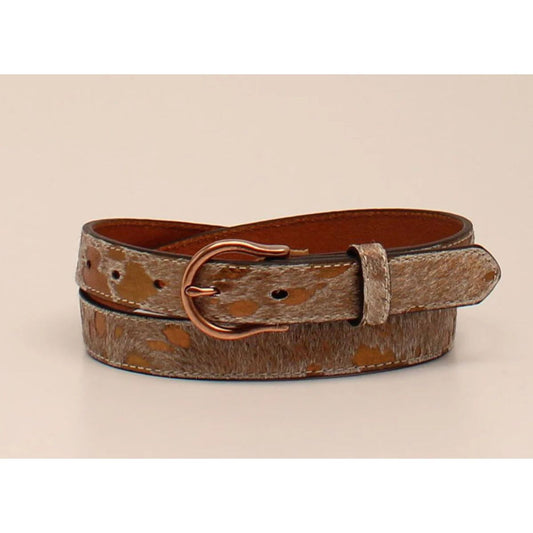 Ariat Ladies Belt 1" Brass Metallic Calf Hair Tan Belt A1532408 or A10997999