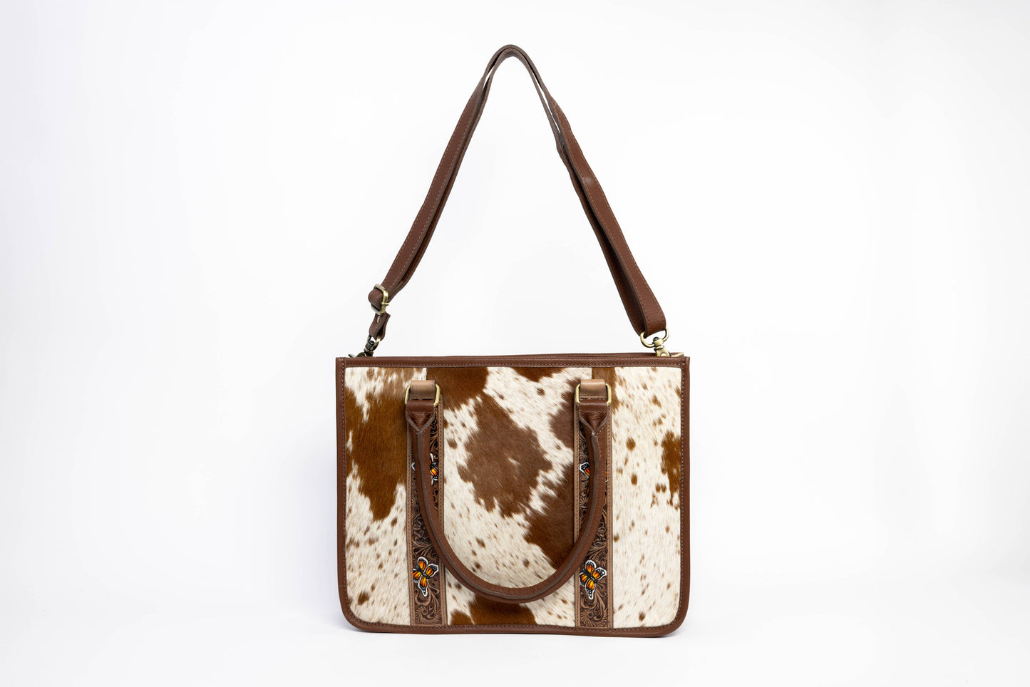Brown Leather Hair-On-Hide Tote Bag ABHB 18-25215