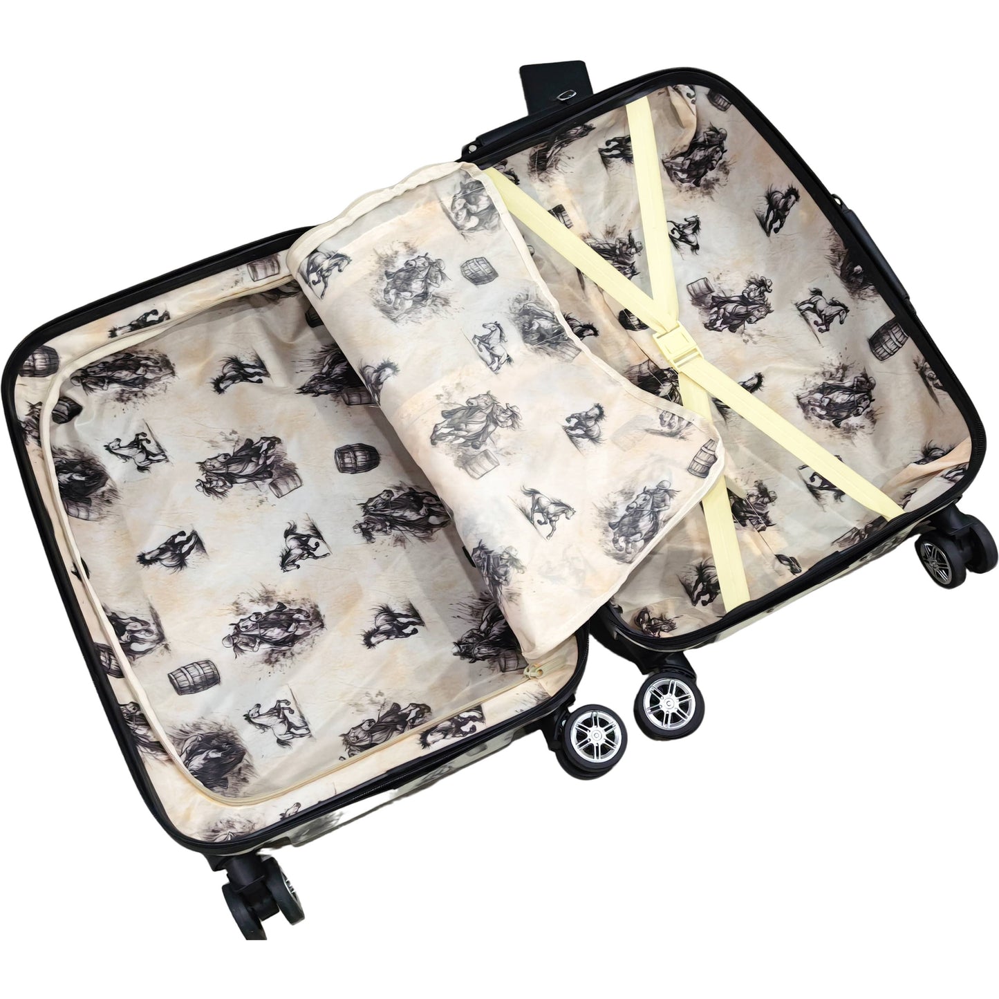 Barrel racing luggage rolling suitcase 