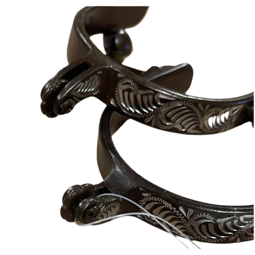 Western Rawhide Antique Engraved Roper Spurs 335819