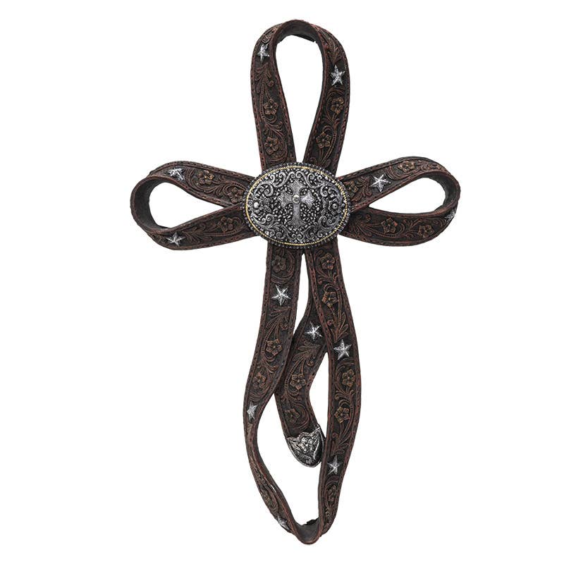 Western Crucifix W/Belt Wall Plaque