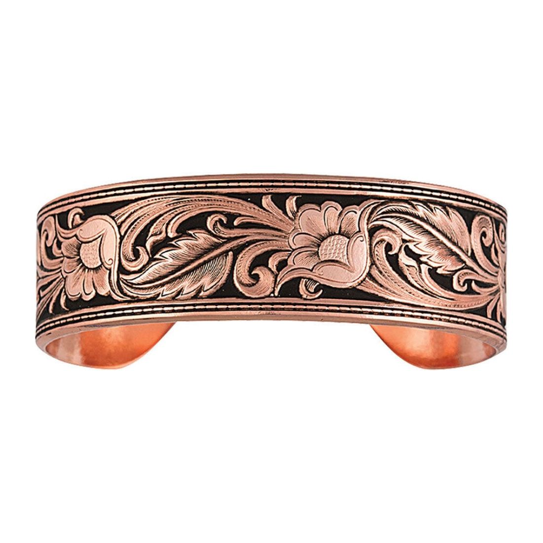 Burnished Leather Cut Rose Gold Cuffed Bracelet