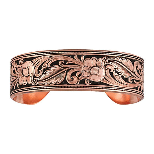 Burnished Leather Cut Rose Gold Cuffed Bracelet