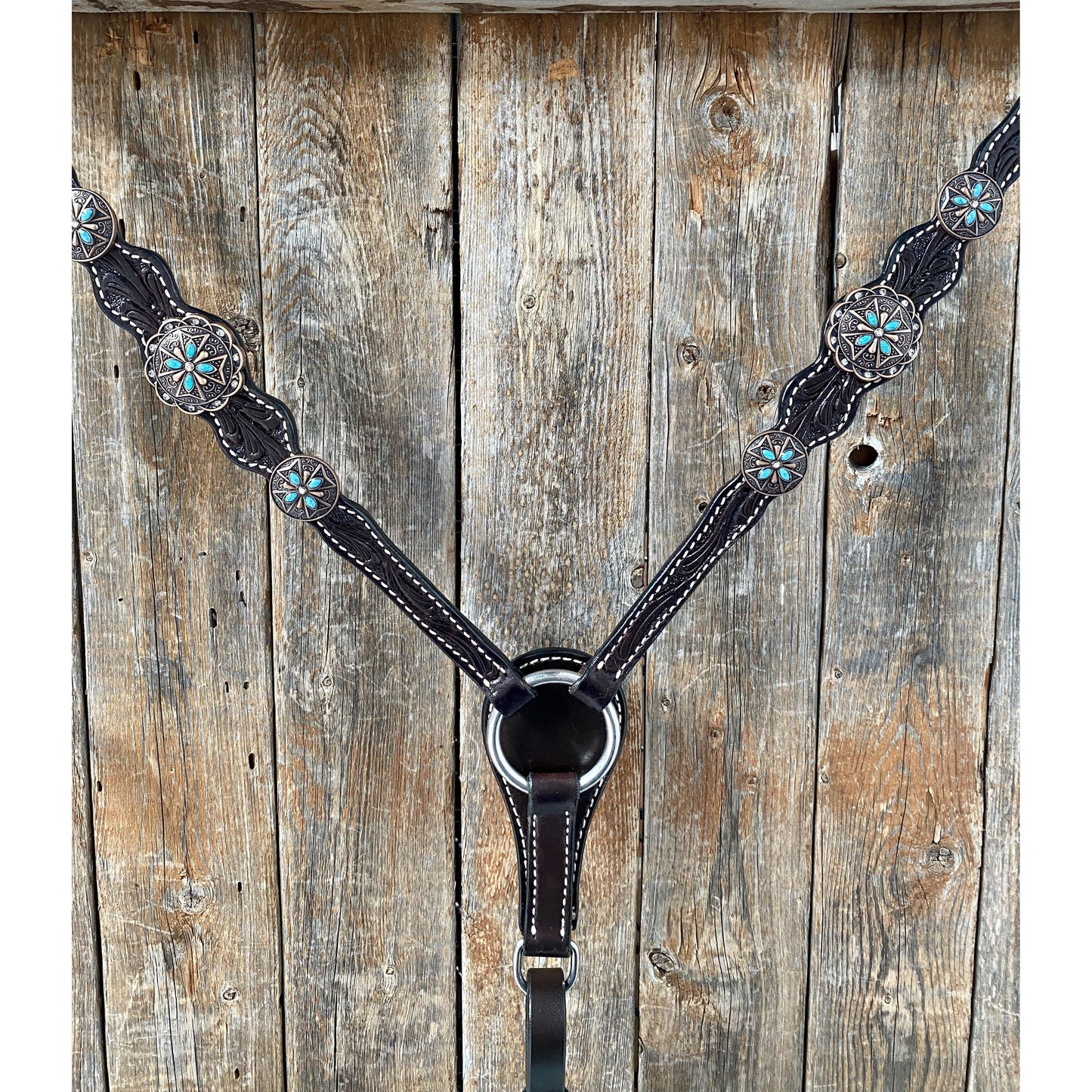 Rodeo Drive - Dark Oil One Ear Headstall & Breastcollar Set #OEBC416