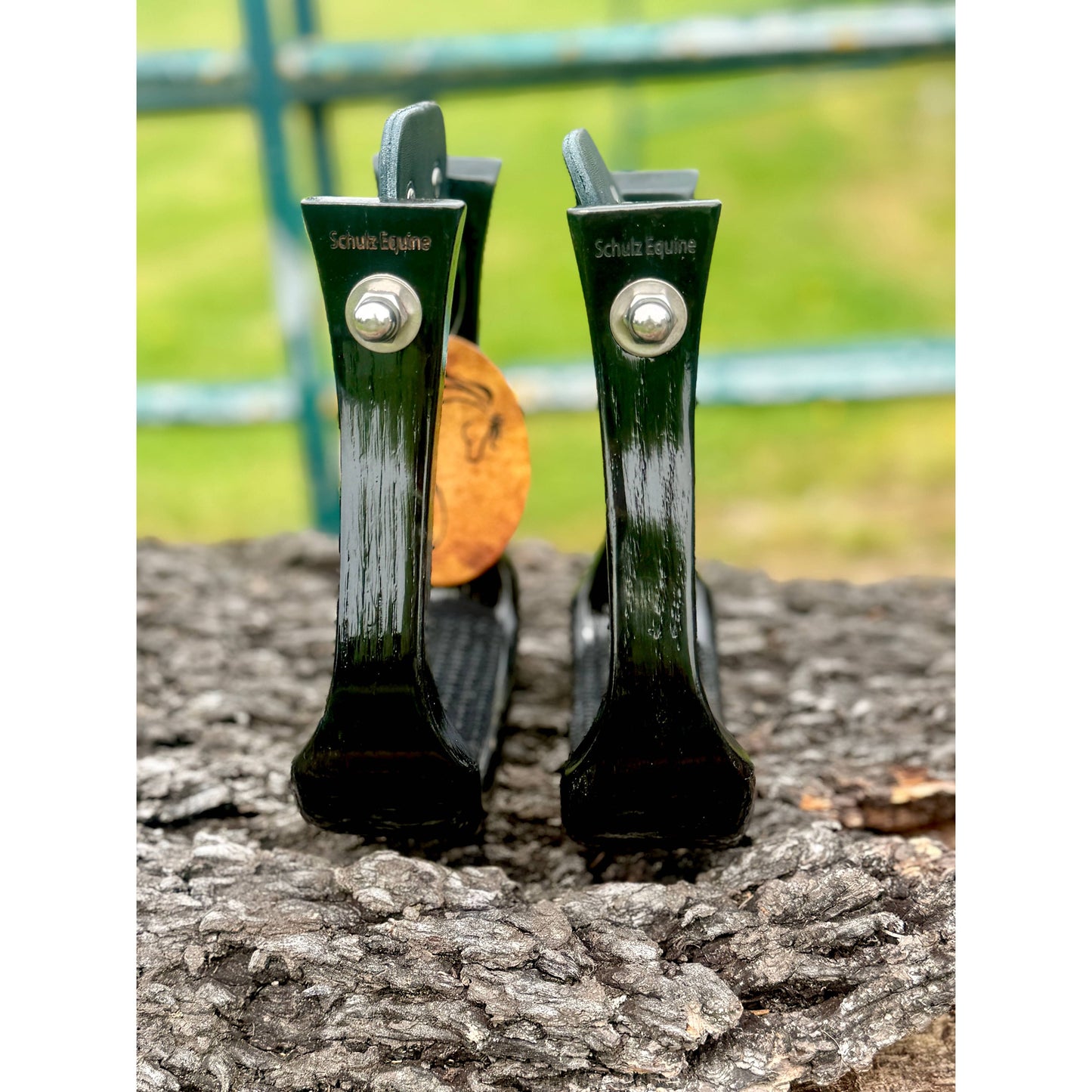 Wooden Stirrups- Black Barrel Racing Style