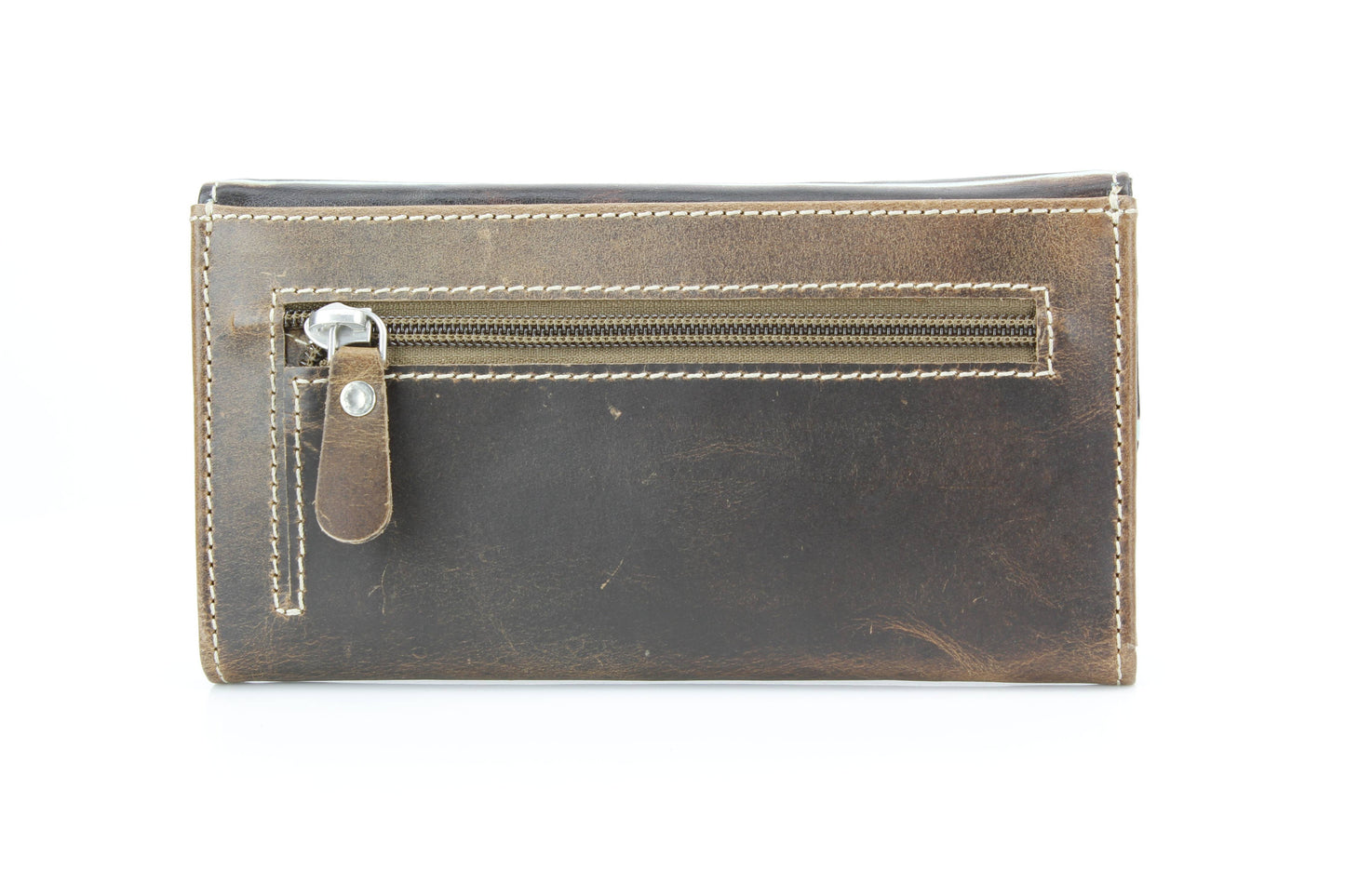 Women’s Brown Leather Aztec Clutch Wallet ABLW 18-2523