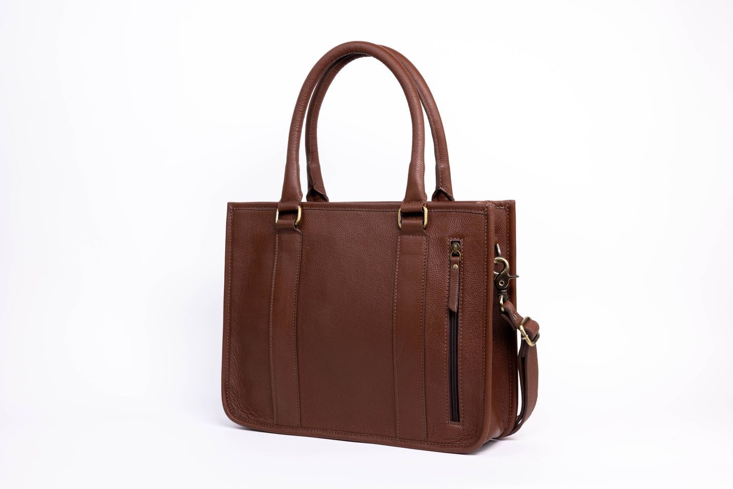 Brown Leather Hair-On-Hide Tote Bag ABHB 18-25215