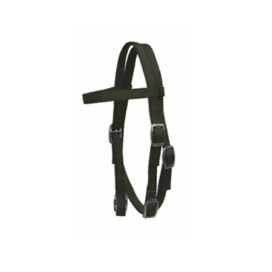 Showman - Black Nylon Pony Headstall 13797