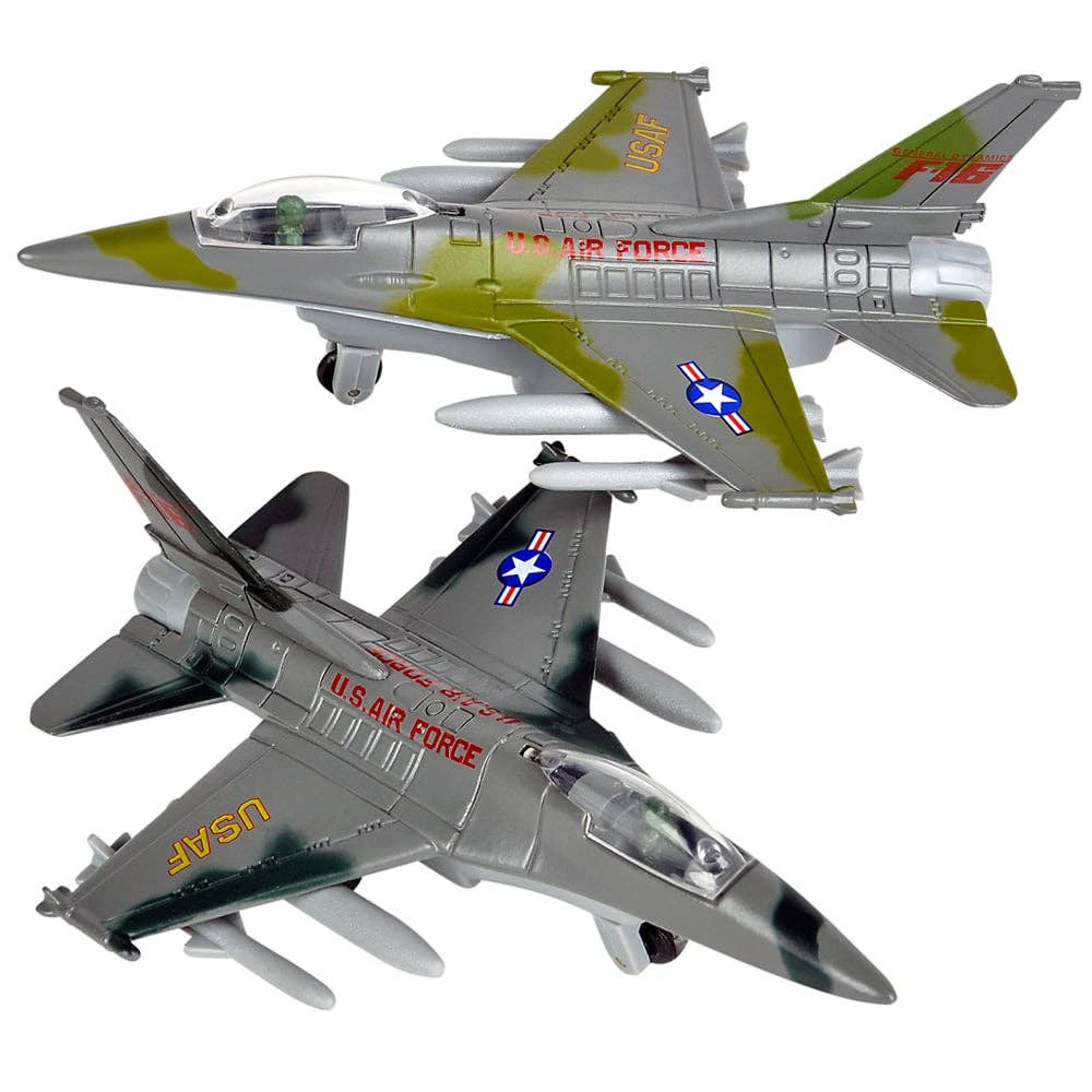 6" DIE-CAST PULL BACK F-16 FIGHTING FALCON