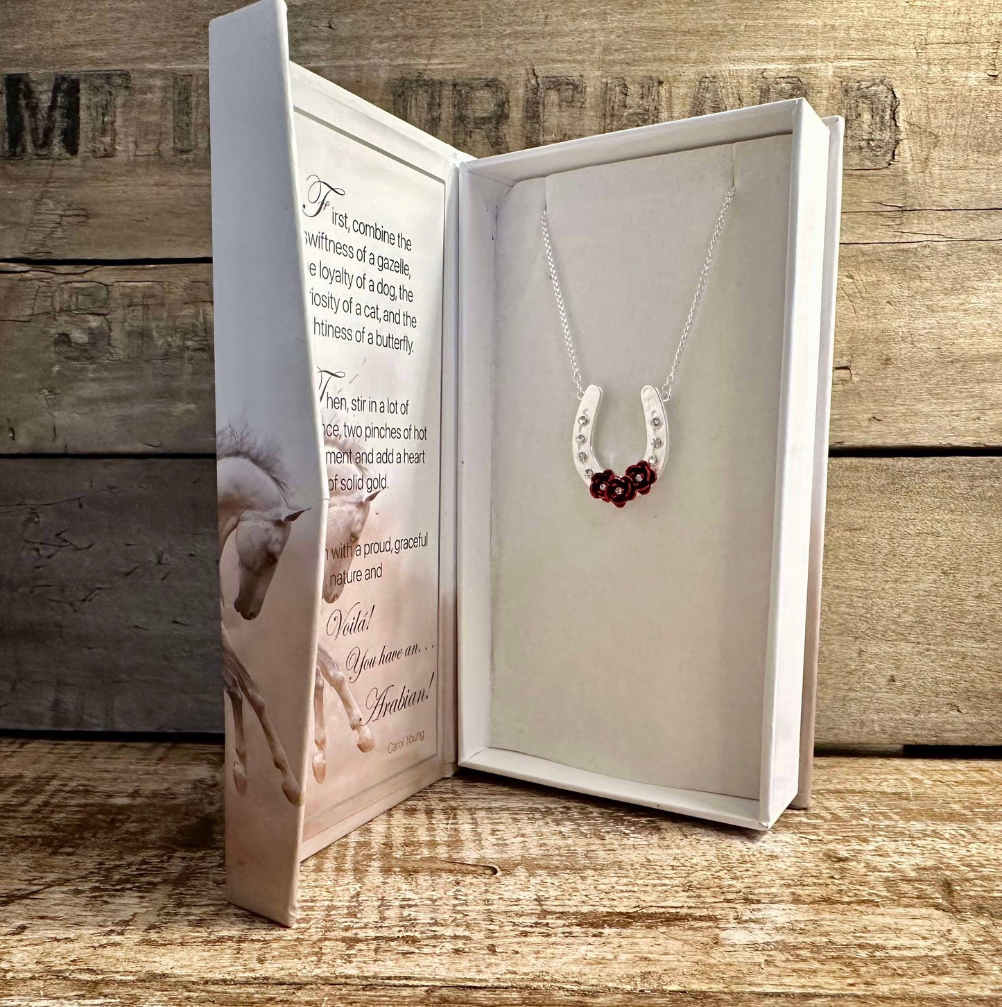Horseshoe with Roses/Horse Lovers Necklace