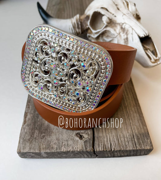 Boho Ranch Shop - Rhinestone Belt Buckle Bling - SMALL - Western Belt Buckle