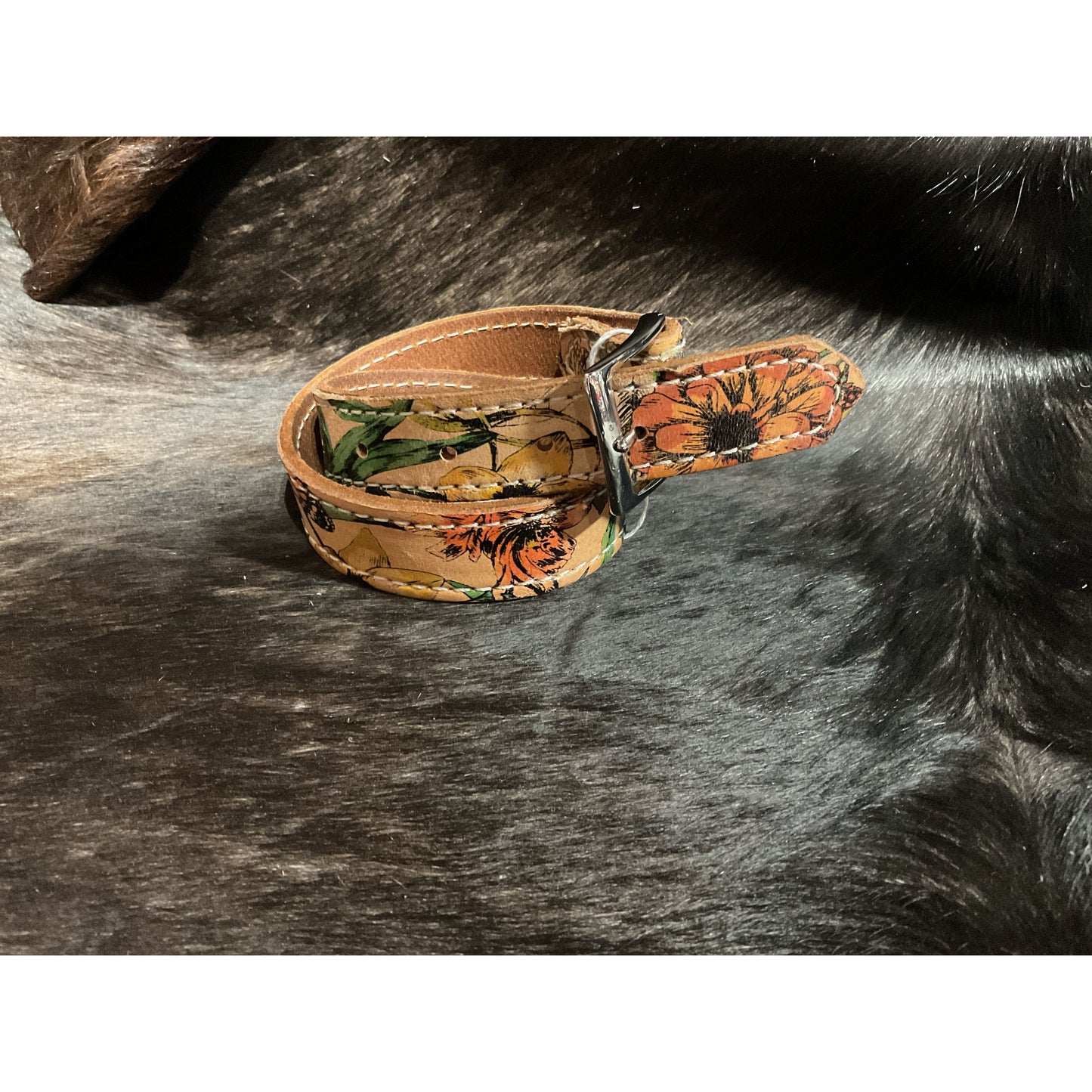 Mouse N’Ruby Original - Girls Belt -Leather Floral,