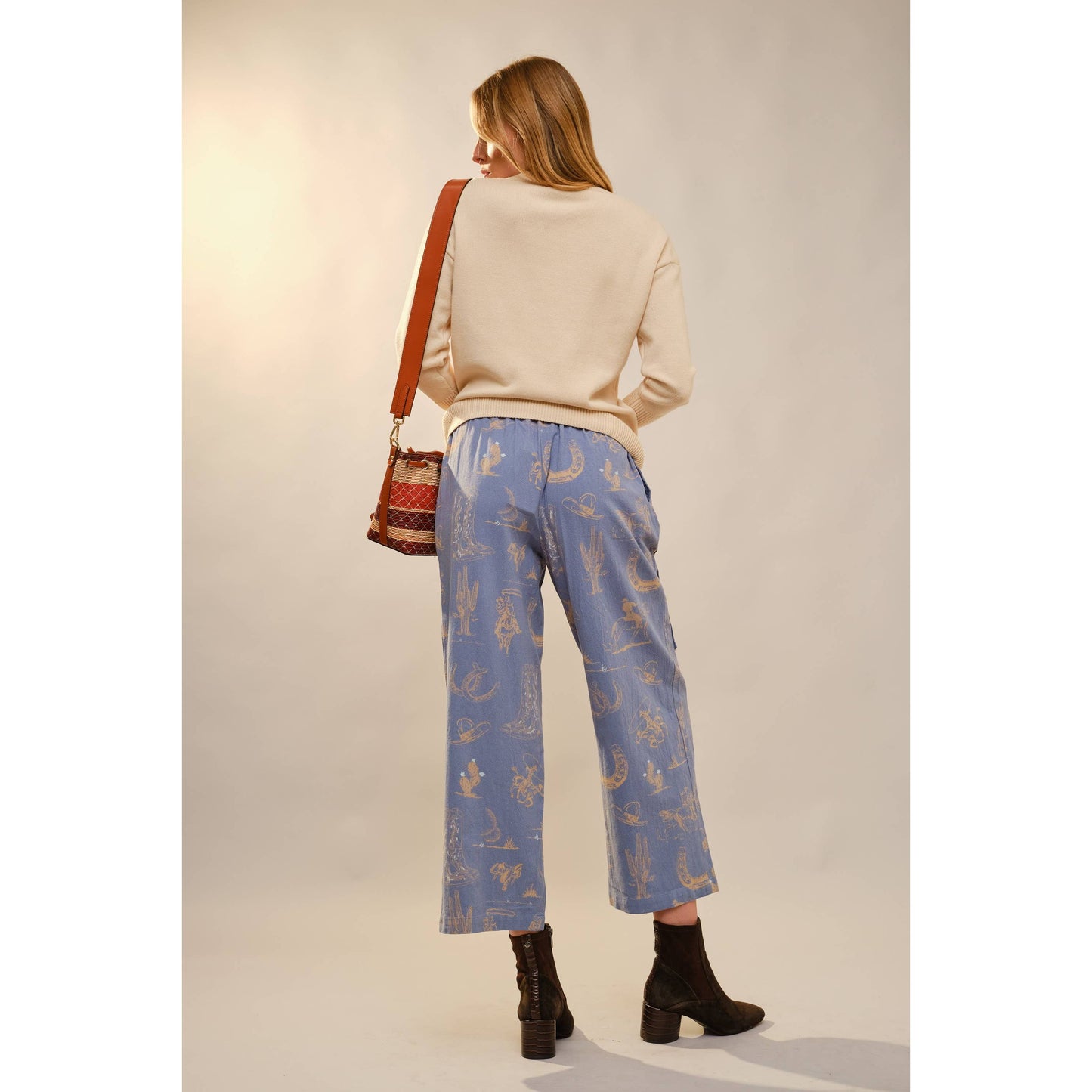 52269W Pony Embroidery Crew Neck Pull Over Sweater