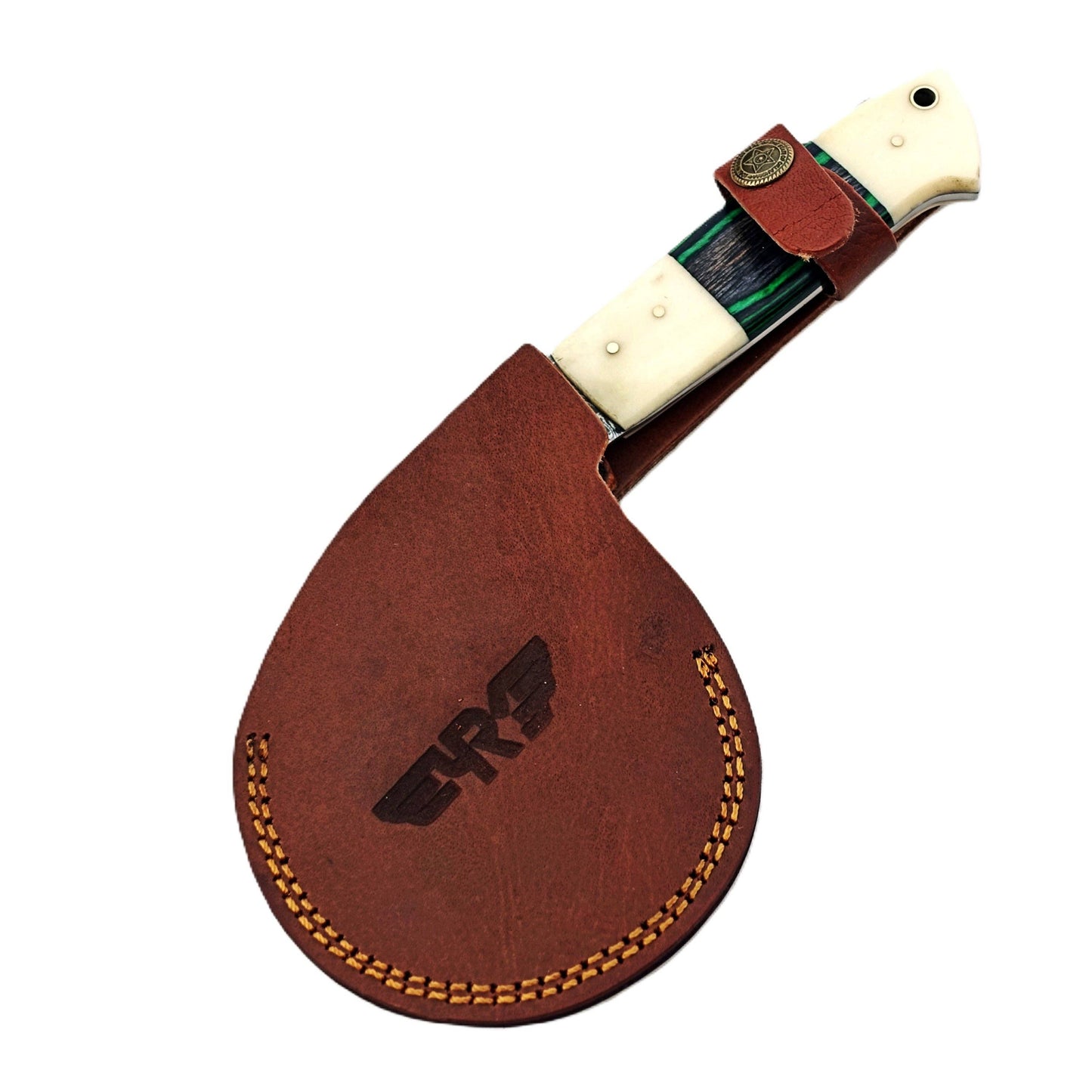 Luigi Pizza Cutter - Hardwood & Bone - Damascus Steel