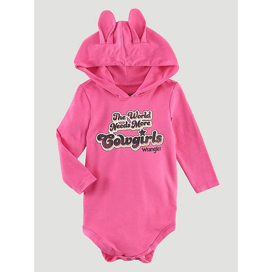 Girls Wrangler long sleeve hoodie bodysuit