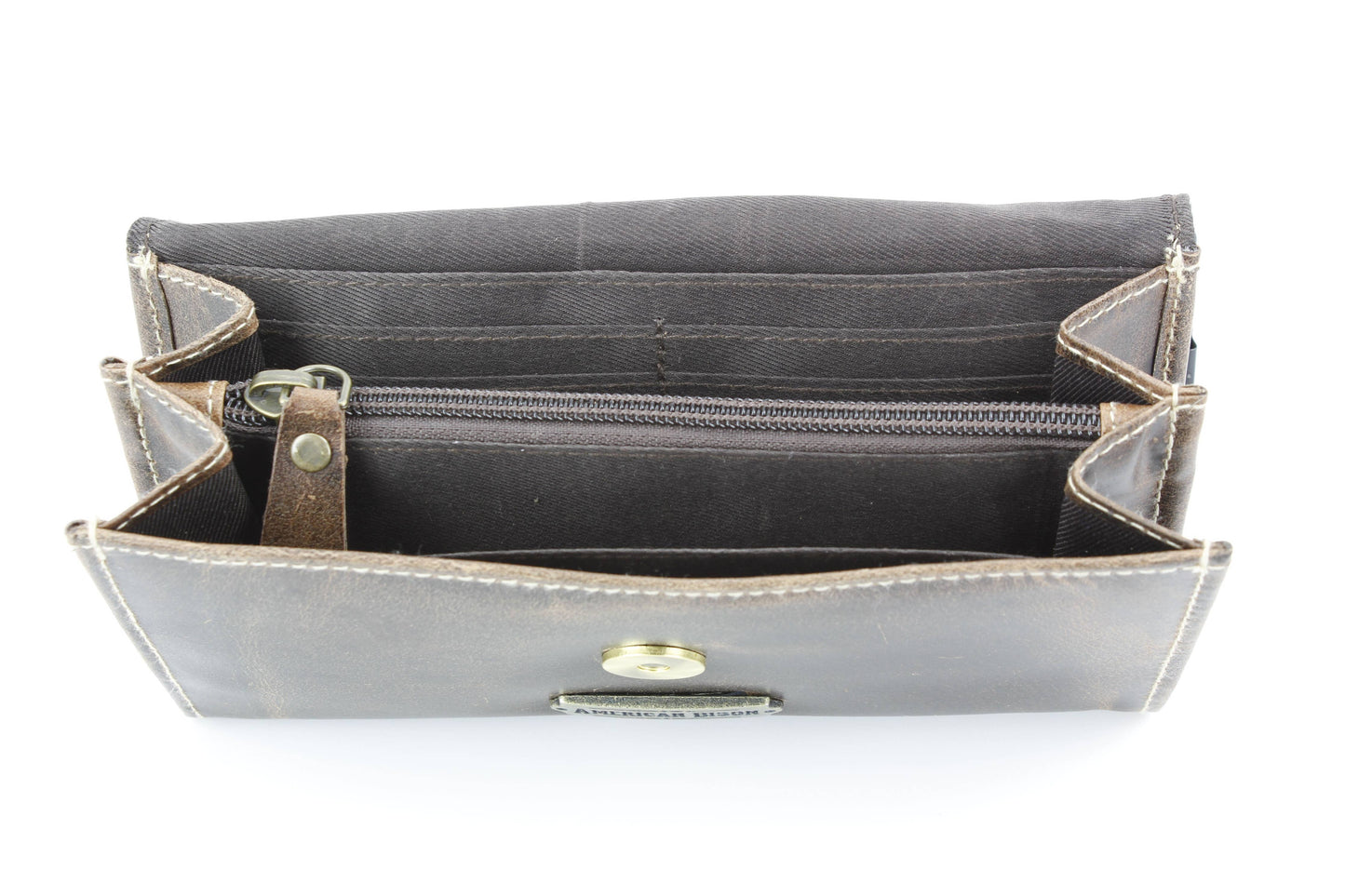 Women’s Brown Leather Leaf Clutch Wallet ABLW 18-2515