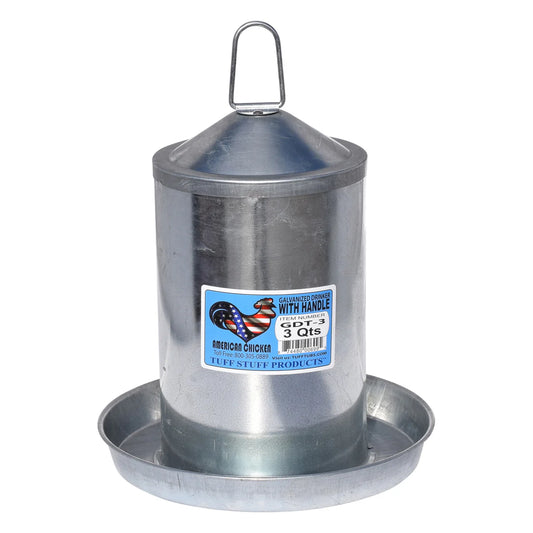 Tuff Stuff galvanized poultry drinker - 3qts