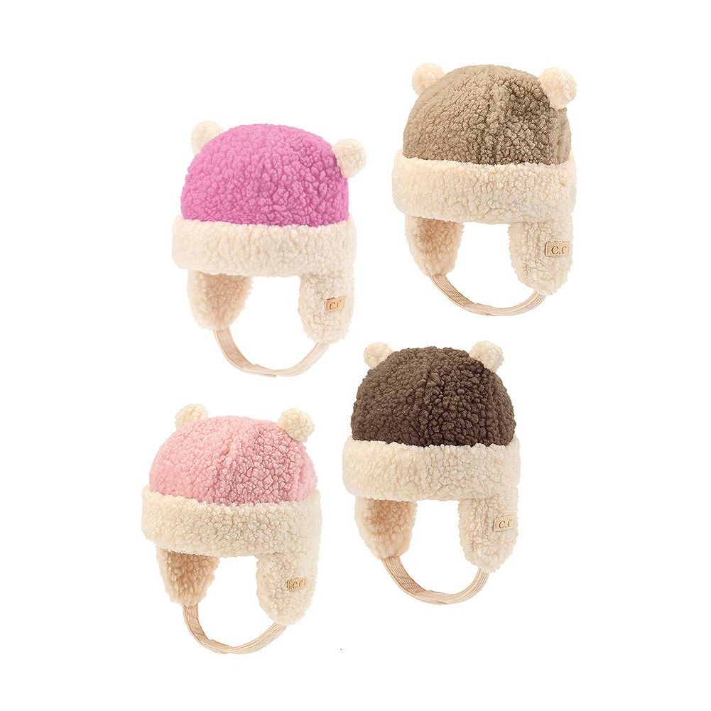 C.C Kids Teddy Bear Ears Earflaps Beanie