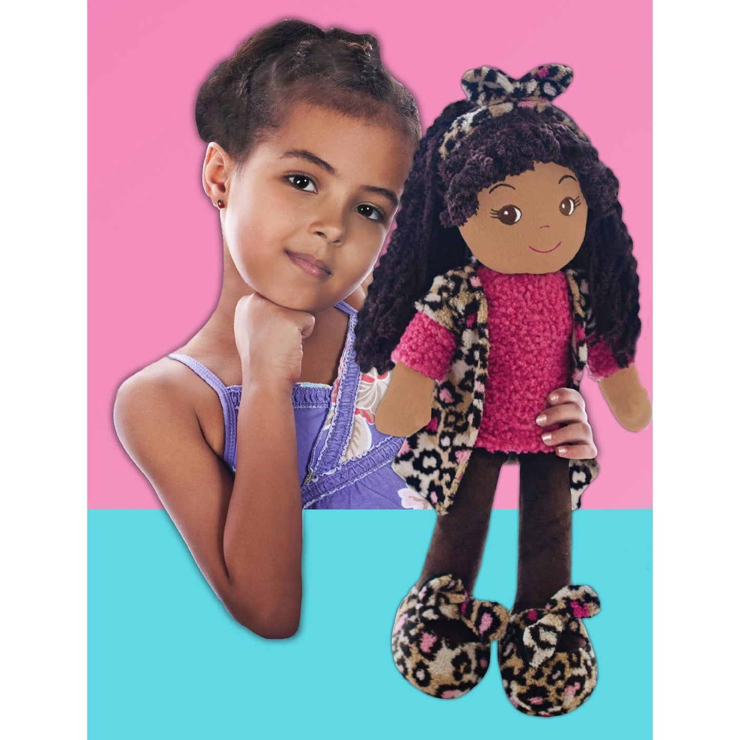GirlzNDollz - Emme Pink Leopard Print Doll