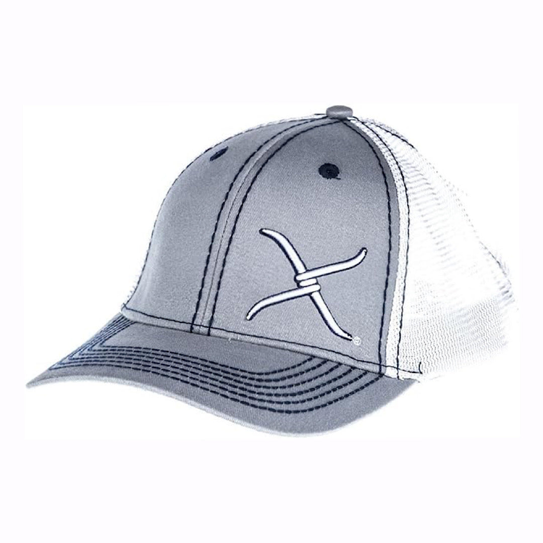 Twisted X - Grey & White Embroidered White Logo Snap Back Men’s Ball Cap XC-22