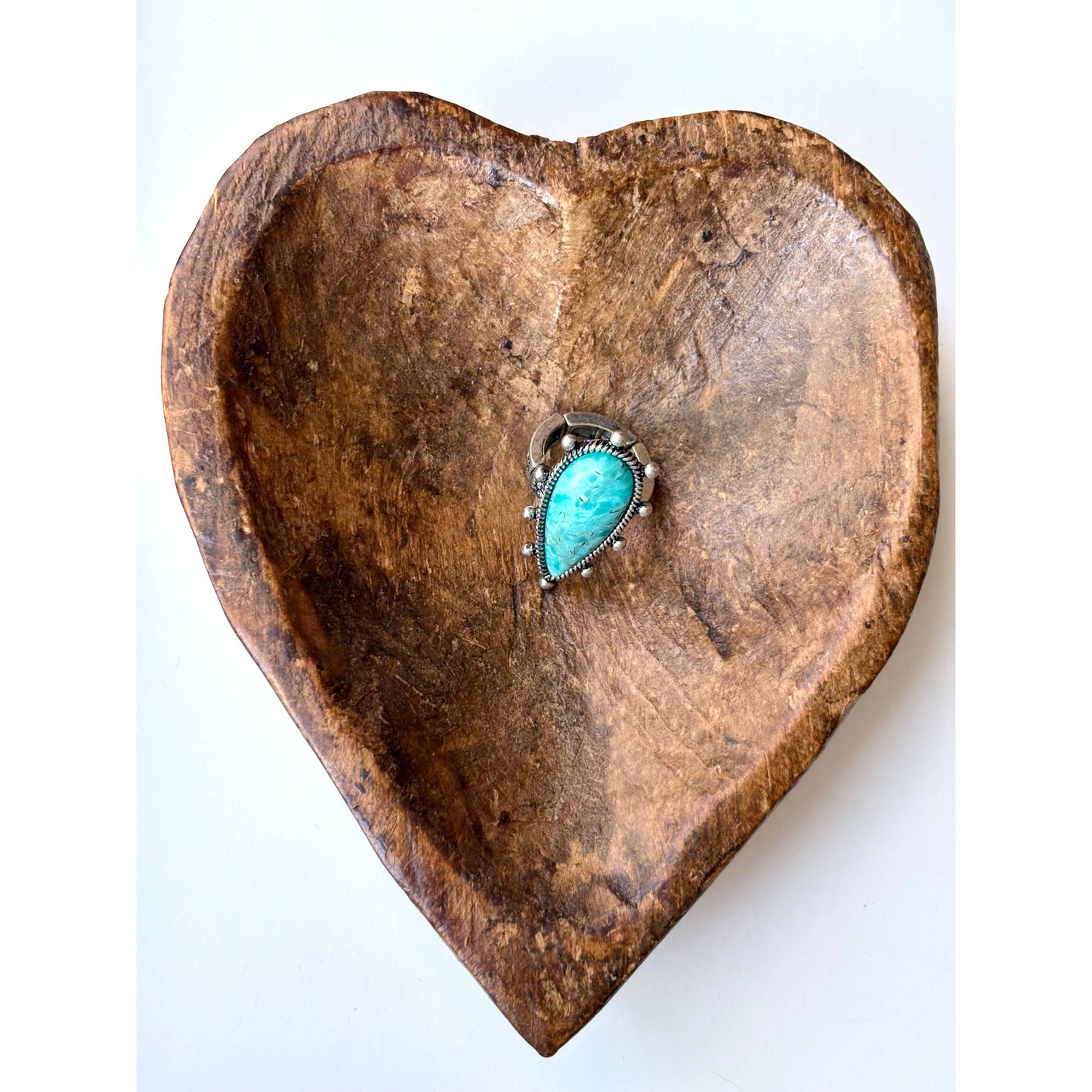 Western Style Teardrop Turquoise Stone Stretch Ring