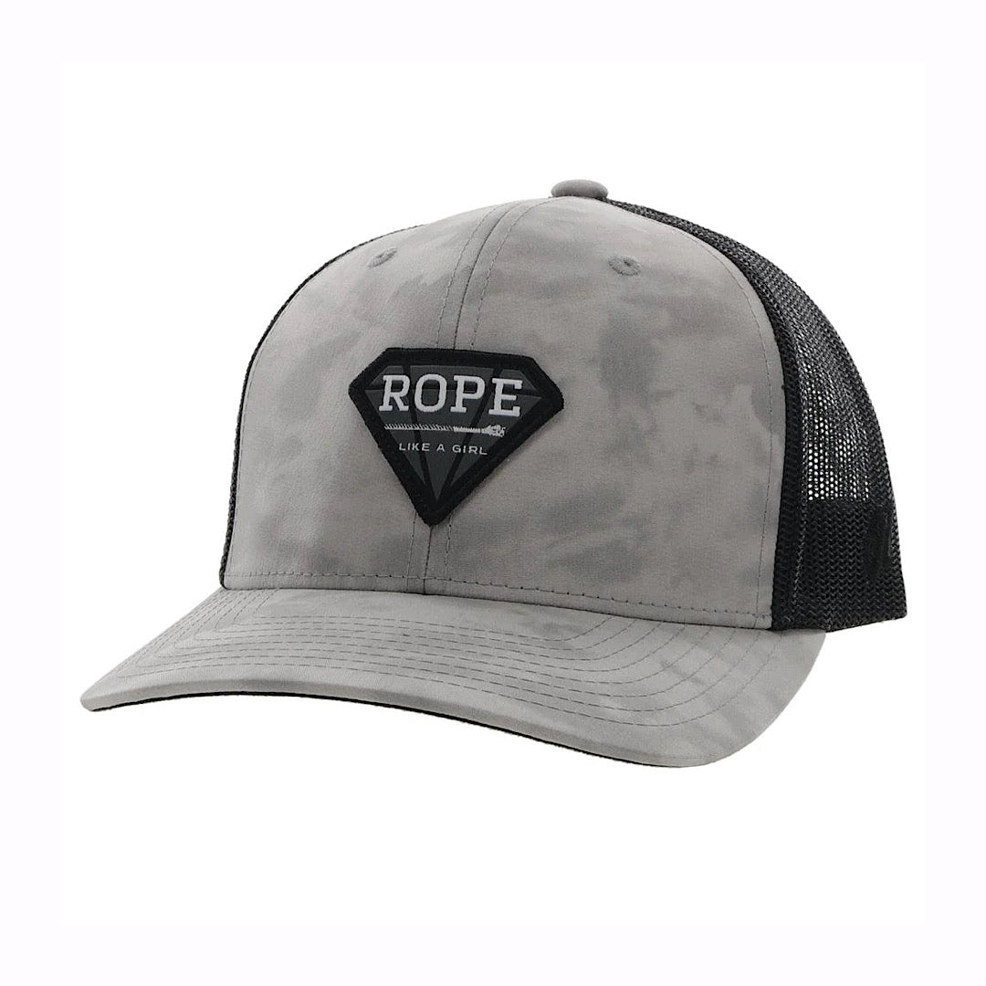 Hooey - Rope Like A Girl Grey & Black Snap Back Ladies Ball Cap 2249T-GYBK