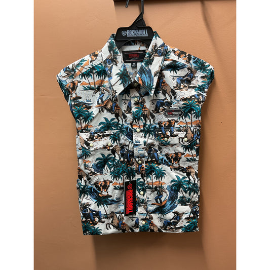 Rock & Roll Men’s Western Shirt, Long Sleeve, Caribbean BMN2S08323