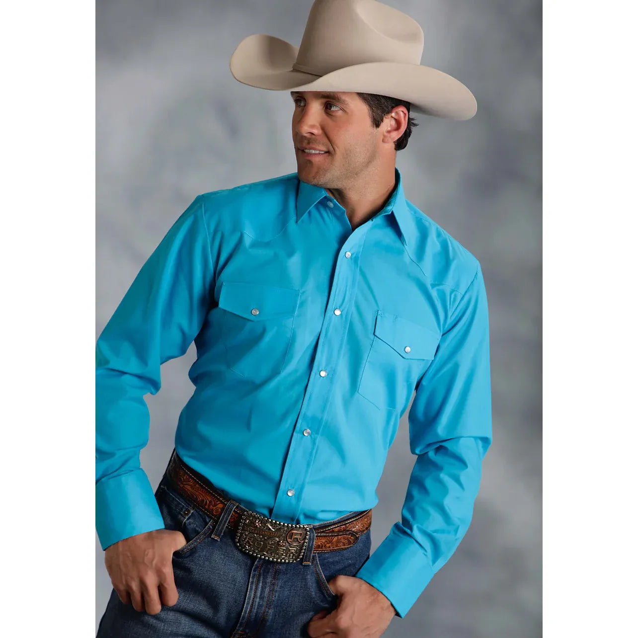 Roper Men’s Western Shirt - Long Sleeve Poplin Snap