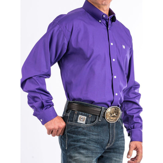 MEN'S SOLID PURPLE BUTTON-DOWN WESTERN SHIRT MTW1103802