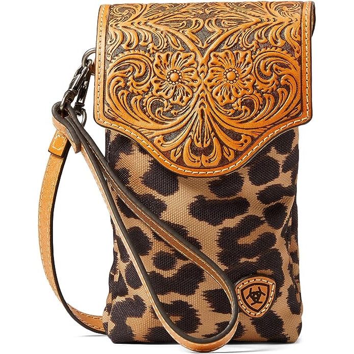 Ariat - Leopard Print Cell Phone Crossbody Bag - A770001808